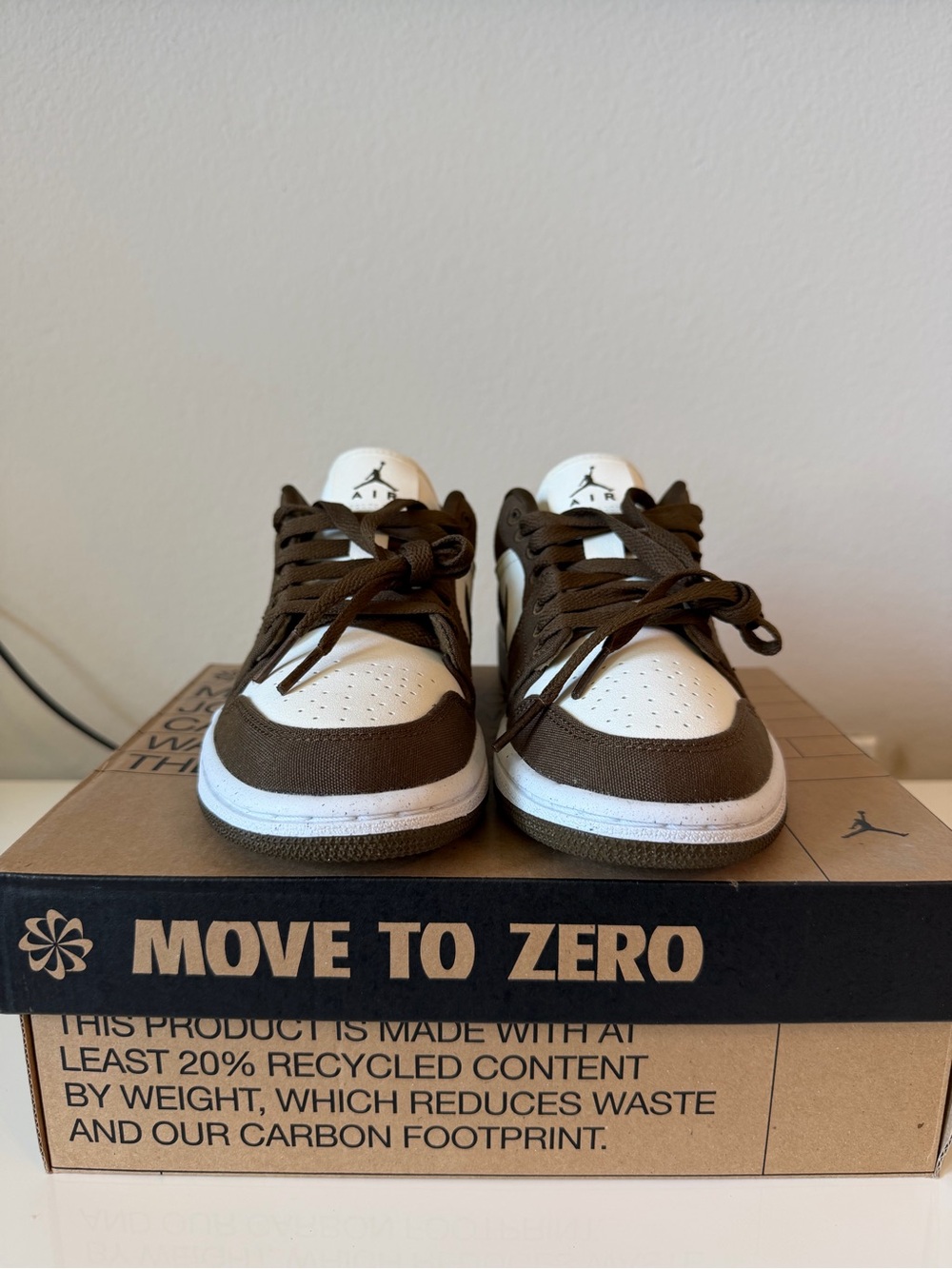Nike Women's Air Jordan Low-Top Sneakers in White and Brown